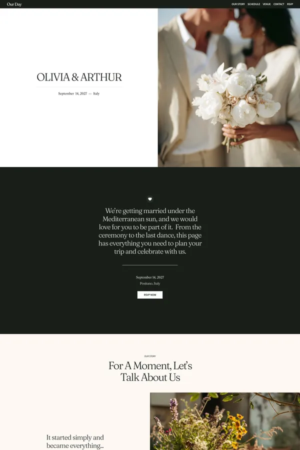Our Day Framer Template - Template design inspiration
