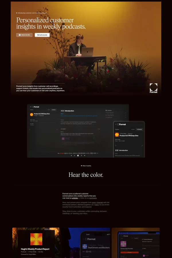Format - Landing design inspiration