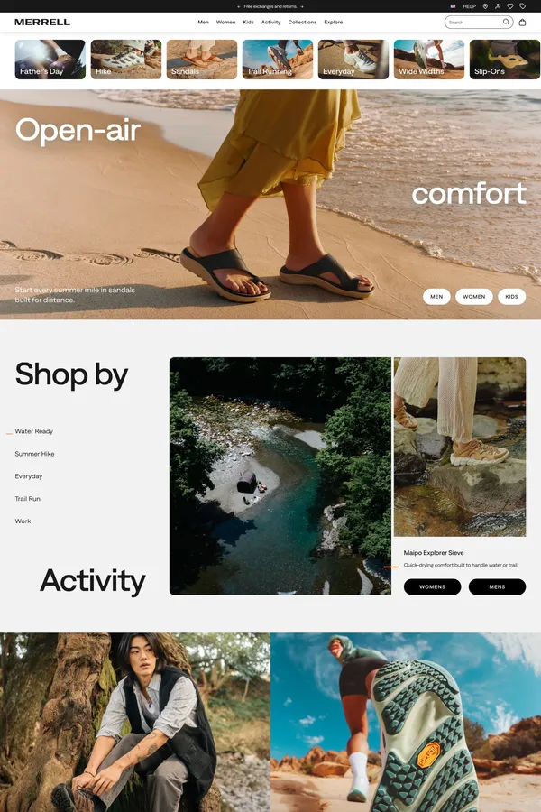 Merrell Official Site | The Summer Sneaker | Merrell - Ecommerce design inspiration