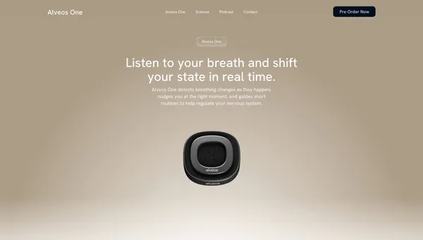 Alveos One - Landing design inspiration