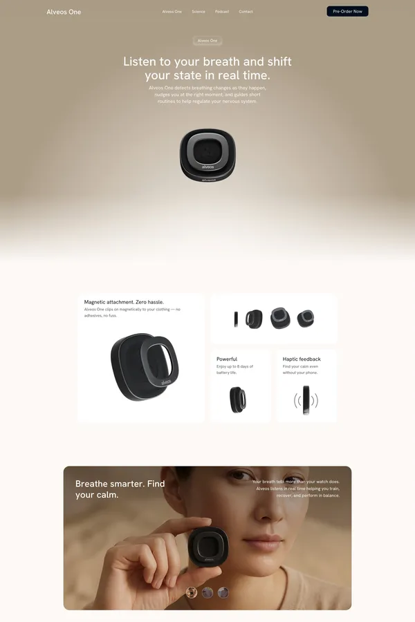 Alveos One - Landing design inspiration