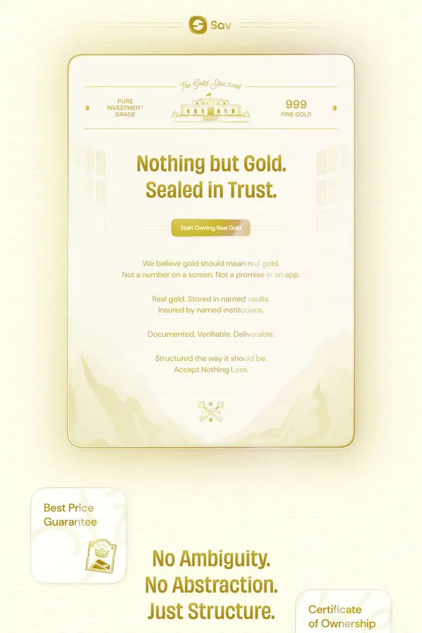 Sav Gold | The Smartest Way to Own Gold in the UAE