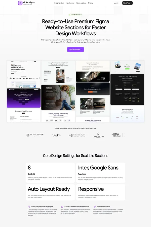 Premium Figma Website Sections & UI Components | Build Faster with uiblockify