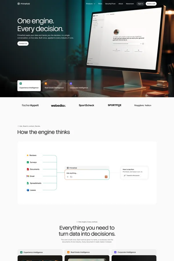Primefold - All the layers, one intelligence - Landing design inspiration
