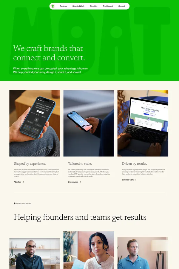 Moat Studio | Building Brands That Lasts - Portfolio design inspiration