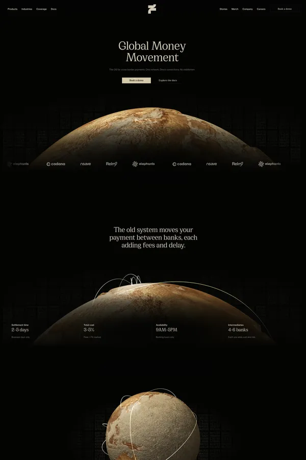 Fin — Global Money Movement | Fin.com - Landing design inspiration
