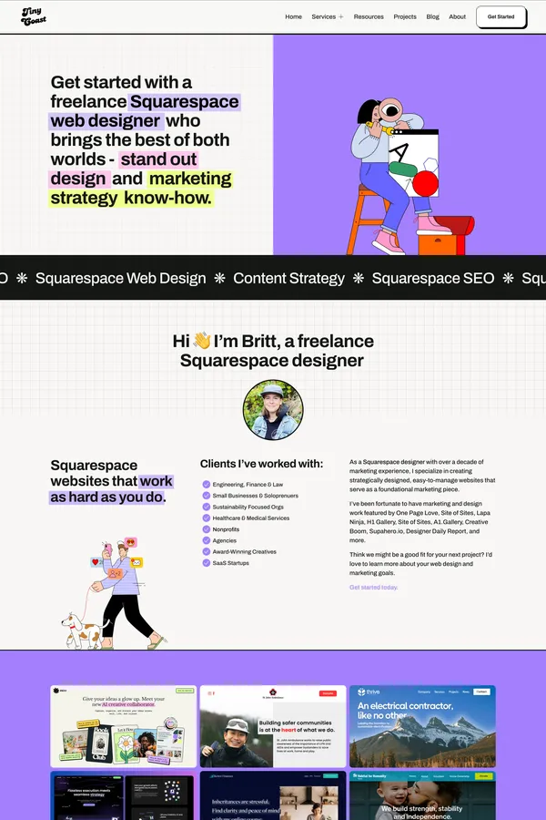 Squarespace Freelancer | Britt Taylor — Squarespace Web Designer and SEO Services | Tiny Coast Digital