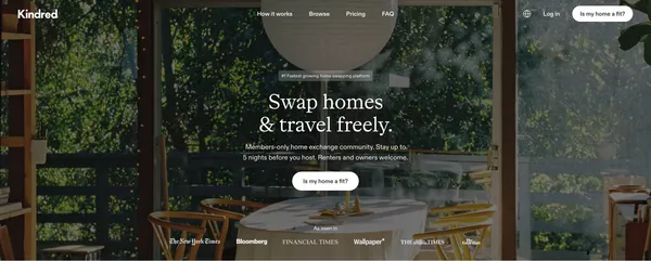 Trusted home swapping and exchange community | Kindred - Landing design inspiration