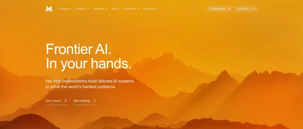 Frontier AI LLMs, assistants, agents, services | Mistral AI - Landing design inspiration