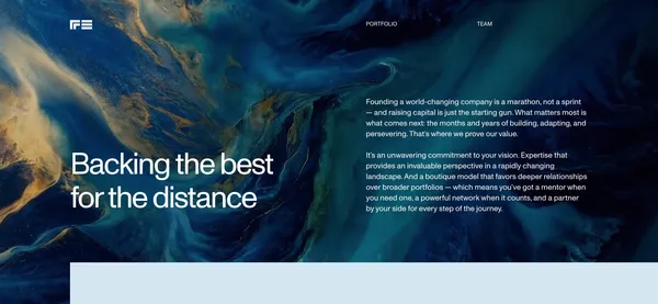 RRE: Early-Stage Venture Capital Partner - Landing design inspiration
