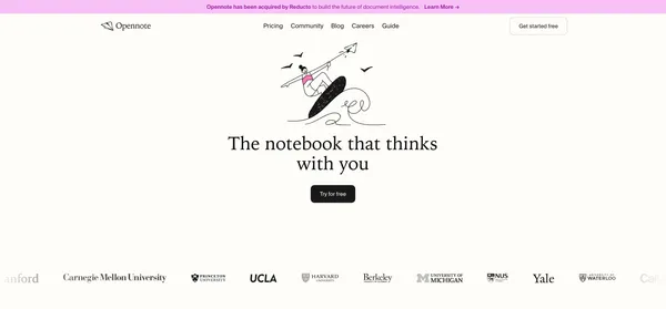Opennote - Landing design inspiration