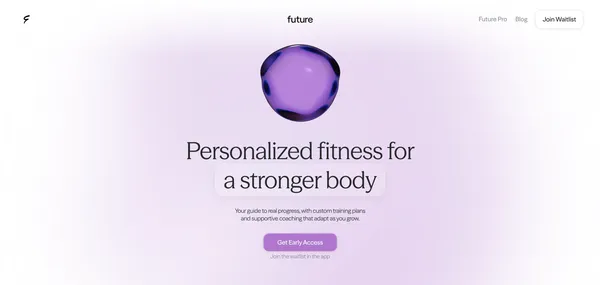 Future | Personal Training & Workouts That Adapt to You - Landing design inspiration