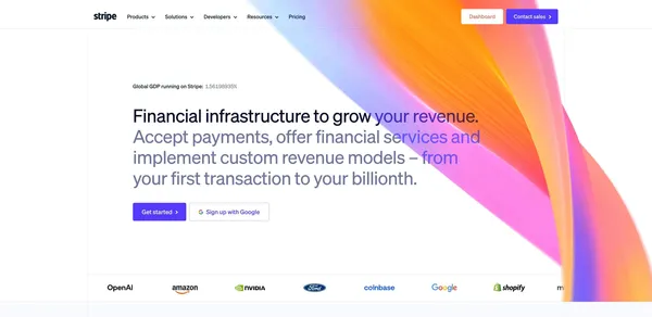 Stripe | Financial Infrastructure to Grow Your Revenue - Landing design inspiration