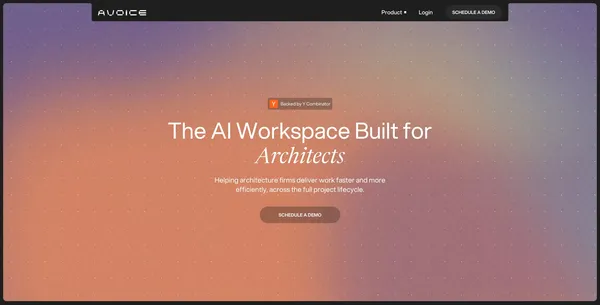 Avoice | AI Workspace For Architects | Request a Demo Today - Landing design inspiration