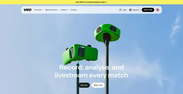 Veo Sports Cameras | Record, Stream and Analyse - Landing design inspiration