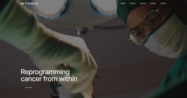 Coherence | Reprogramming Cancer from Within with Therapeutic Neurotechnology - Landing design inspiration