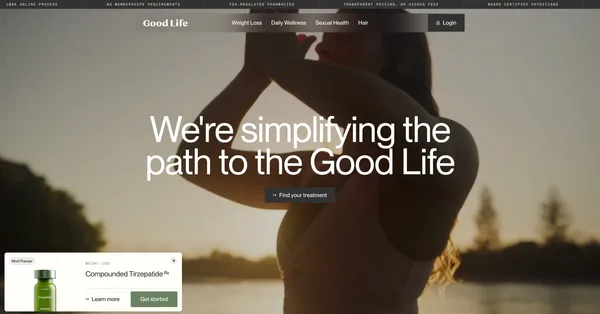 Good Life Meds | Bringing Quality Care Home, 100% Online - Landing design inspiration