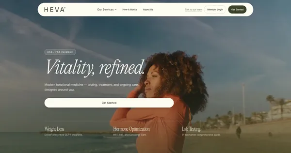 Modern Functional Medicine | Heva Health - Landing design inspiration