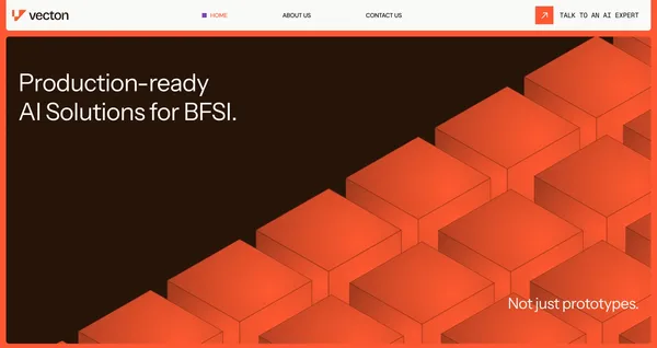 Production-Ready AI Solutions for BFSI | Vecton - Landing design inspiration