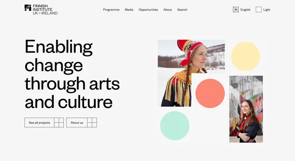 The Finnish Institute in the UK and Ireland - Landing design inspiration