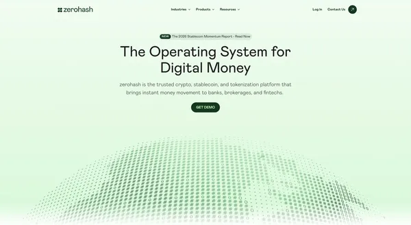 zerohash | The Operating System for Digital Money - Landing design inspiration