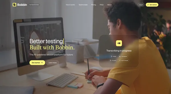 Bobbin - AI lesson planning for tutors | TutorCruncher - Landing design inspiration