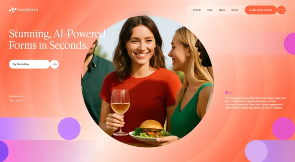 Create Beautiful, Smart, High-Converting Forms in Seconds — Nuraform - Landing design inspiration