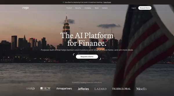 Rogo | Secure AI for Finance Professionals - Landing design inspiration