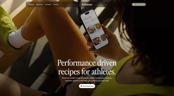 Athleats | Healthy, performance driven recipes for athletes - Landing design inspiration