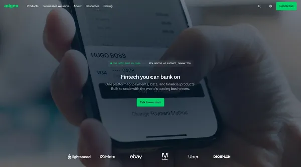 Adyen: Fintech platform for enterprises - Adyen - Landing design inspiration