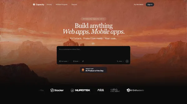 Capacity - Turn that idea you had in mind into a website - Landing design inspiration