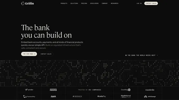 Griffin - The bank you can build on - Landing design inspiration