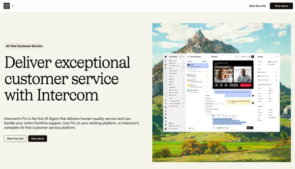 Intercom | AI Customer Service Platform - Landing design inspiration