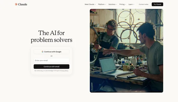 Claude.ai - Landing design inspiration