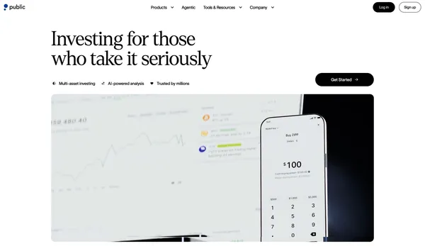 Stocks, Bonds, Crypto, & Options Investing App - Public.com - Landing design inspiration