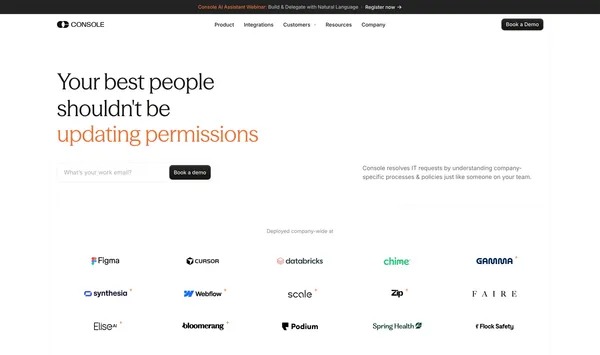 Console - Landing design inspiration