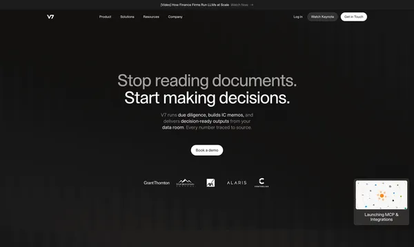 V7 Go | AI for Private Equity & Finance - Landing design inspiration