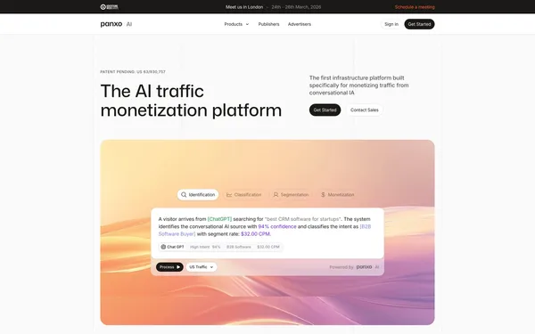 Panxo - Monetize Every AI Visitor - Landing design inspiration