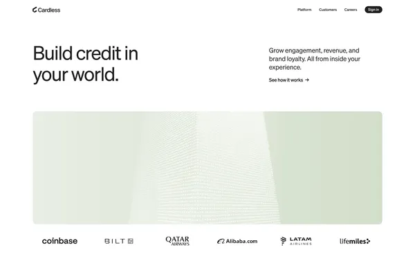 Cardless | Embedded Credit Card Platform - Landing design inspiration