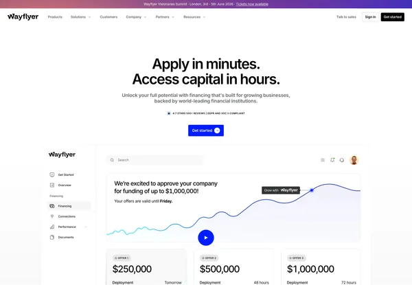 E-Commerce-, Amazon- & Großhandels-Finanzierung | 5.000 €–20 Mio. € | Wayflyer - Landing design inspiration