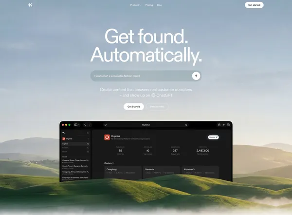 Keytail – Be the Answer Everywhere People Search - Landing design inspiration