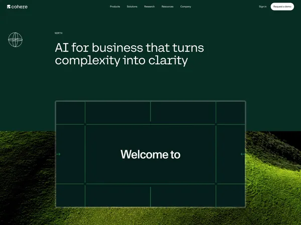 North: The AI Platform Where Work Flows | Cohere - Landing design inspiration