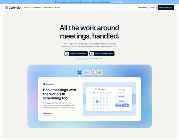 Meeting Scheduling Software and AI Meeting Tools | Calendly - Landing design inspiration