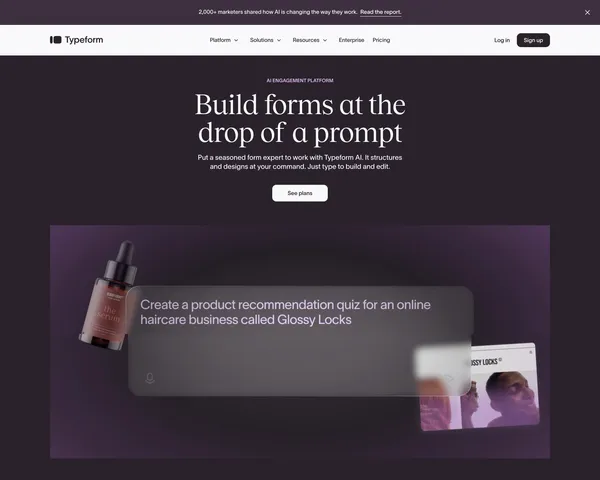 Typeform: People-Friendly Forms and Surveys - Landing design inspiration