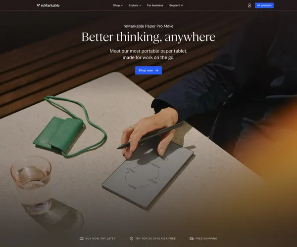 reMarkable - Das erste echte digitale Notizbuch | reMarkable - Landing design inspiration