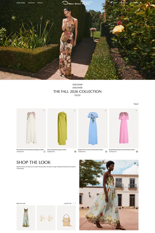 Oscar de la Renta | Ready-to-Wear & Accessories - Ecommerce design inspiration