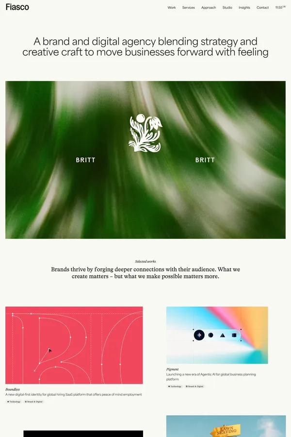 Fiasco - Portfolio design inspiration
