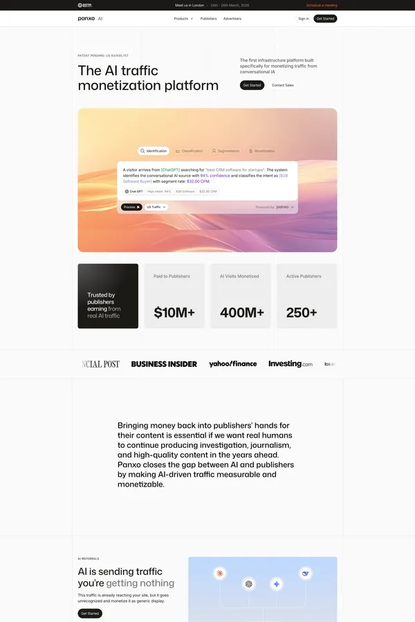 Panxo - Monetize Every AI Visitor