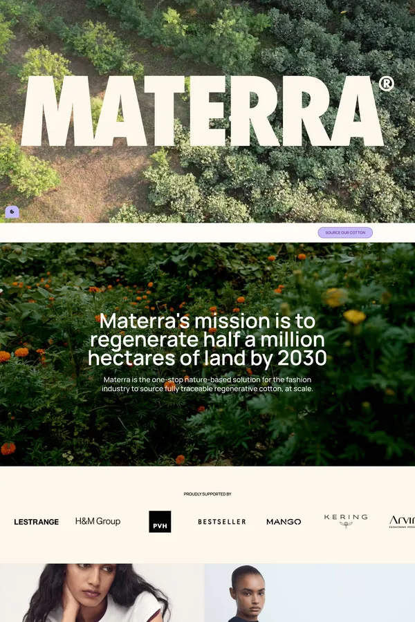 Materra 🌱 Future-Proof Cotton - Landing design inspiration