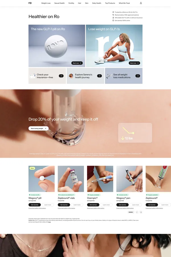 Ro - Weight-loss-better-sex-fuller-hair-improved-skin-and-more-online - Landing design inspiration